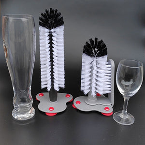 Glass Cleaner Sink Cup Brush Suction Cup Kitchen Cleaning Supplies Rotating Wine Bottle Cleaner Mug Scrubber